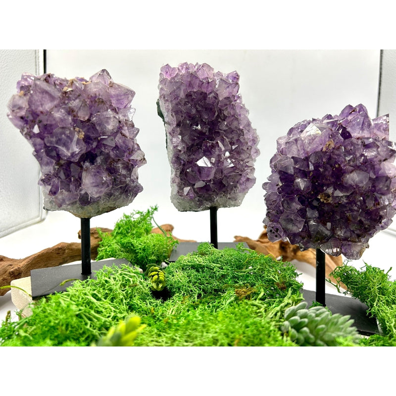 Natural Amethyst Clusters On Pins || Protection, Spiritual Healing || Brazil-Nature's Treasures