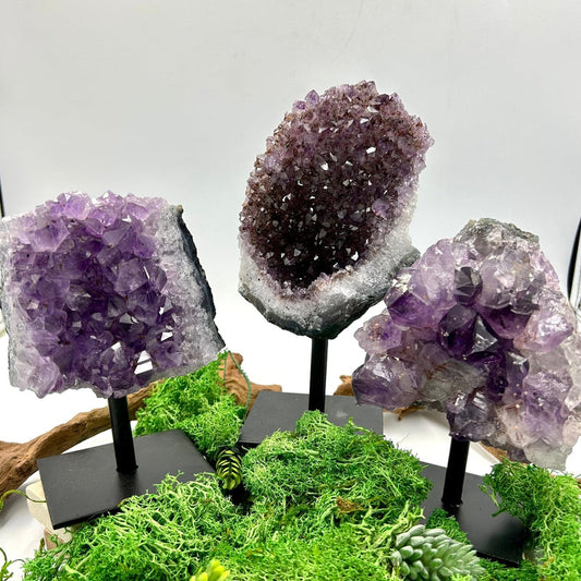 Natural Amethyst Clusters On Pins || Protection, Spiritual Healing || Brazil-Nature's Treasures