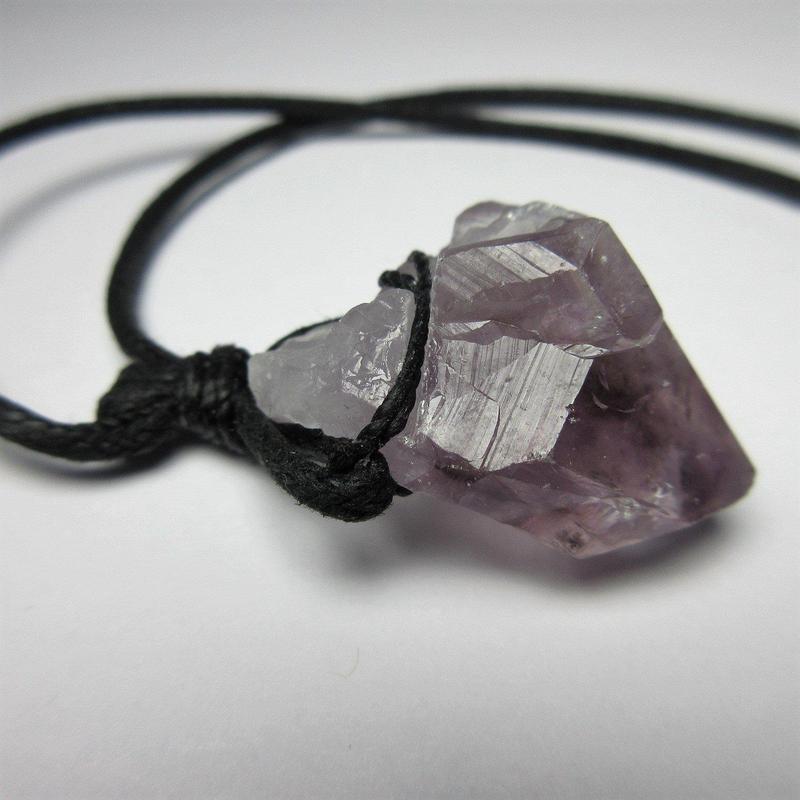 Natural Amethyst Point Necklace || 18" Cord-Nature's Treasures