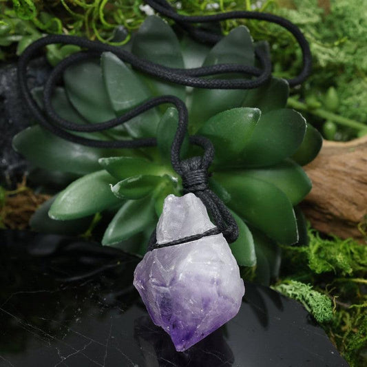 Natural Amethyst Point Necklace || 18" Cord-Nature's Treasures