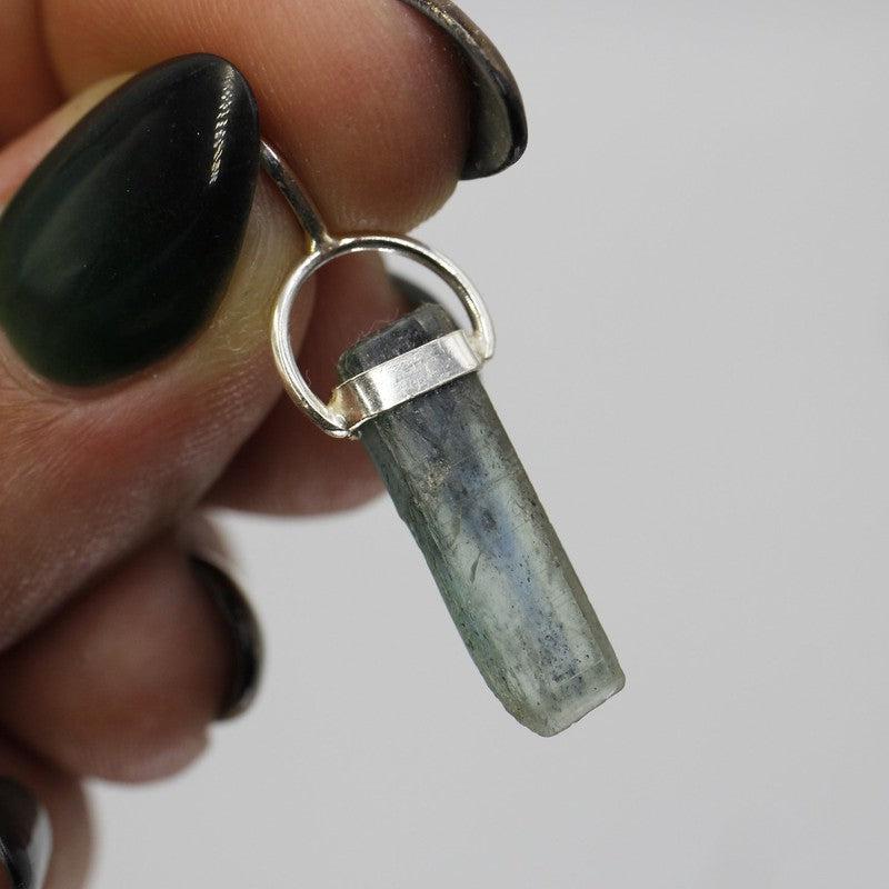 Natural Aquamarine Raw Pendant || .925 Sterling Silver-Nature's Treasures