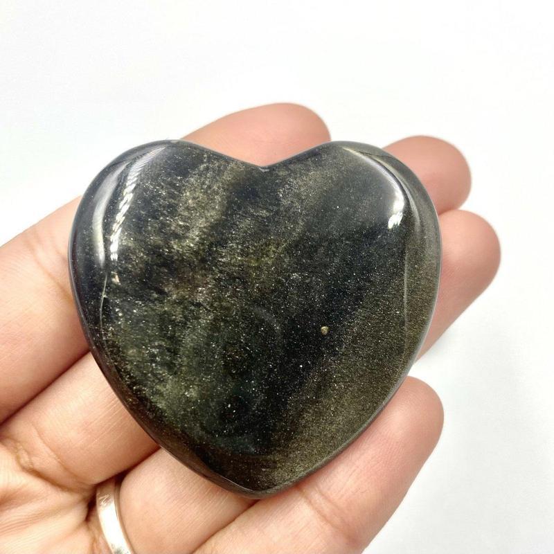 Natural Black Obsidian Glass Flat Pocket Hearts || Protection, Grounding || Mexico-Nature's Treasures