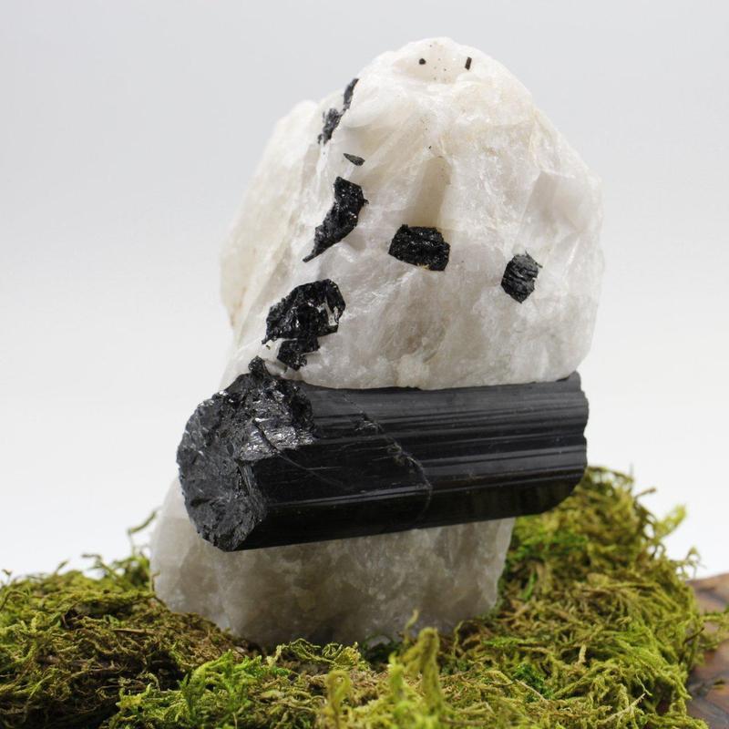 Natural Black Tourmaline On Quartz Matrix || Specimen Piece || Brazil-Nature's Treasures