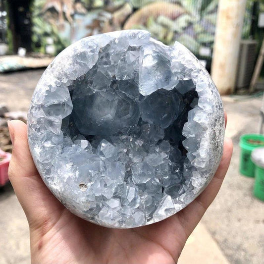Natural Blue Celestite Cluster Sphere from Madagascar-Nature's Treasures
