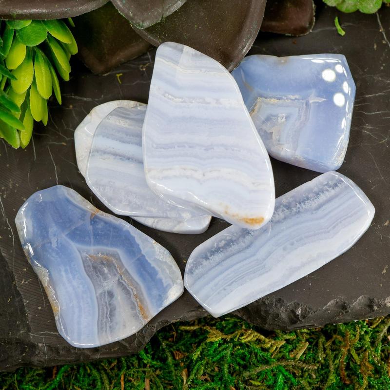 Natural Blue Lace Agate Mini Slabs-Nature's Treasures