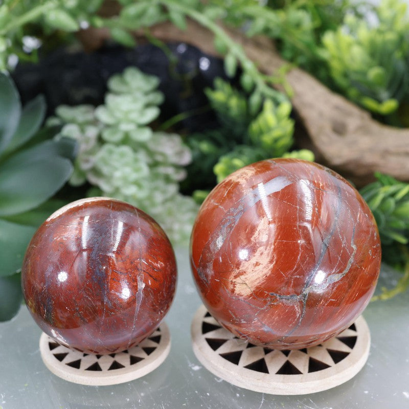 Natural Brecciated Red Jasper Spheres || Mental Clarity-Nature's Treasures