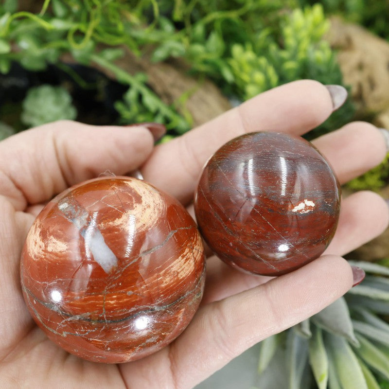 Natural Brecciated Red Jasper Spheres || Mental Clarity-Nature's Treasures