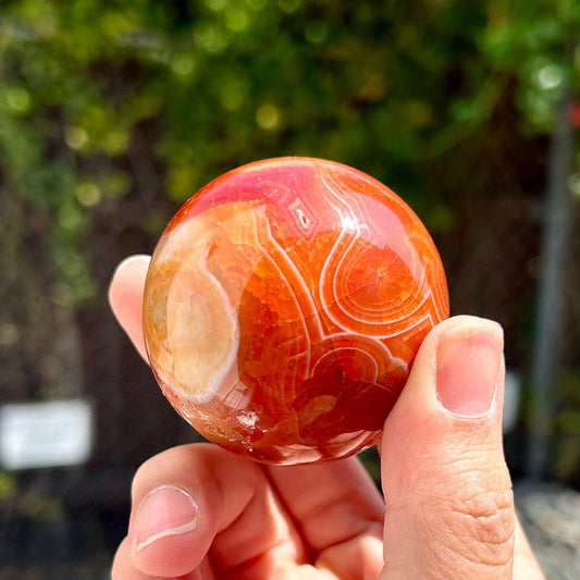 Natural Carnelian Fire Agate Spheres || Brazil-Nature's Treasures