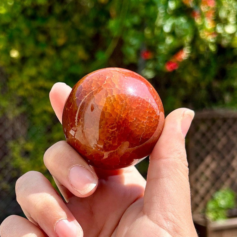 Natural Carnelian Fire Agate Spheres || Passion || Brazil-Nature's Treasures