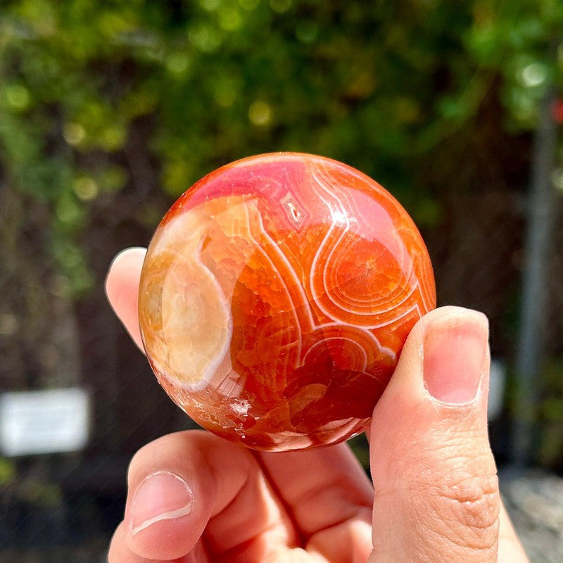 Natural Carnelian Fire Agate Spheres || Passion || Brazil-Nature's Treasures