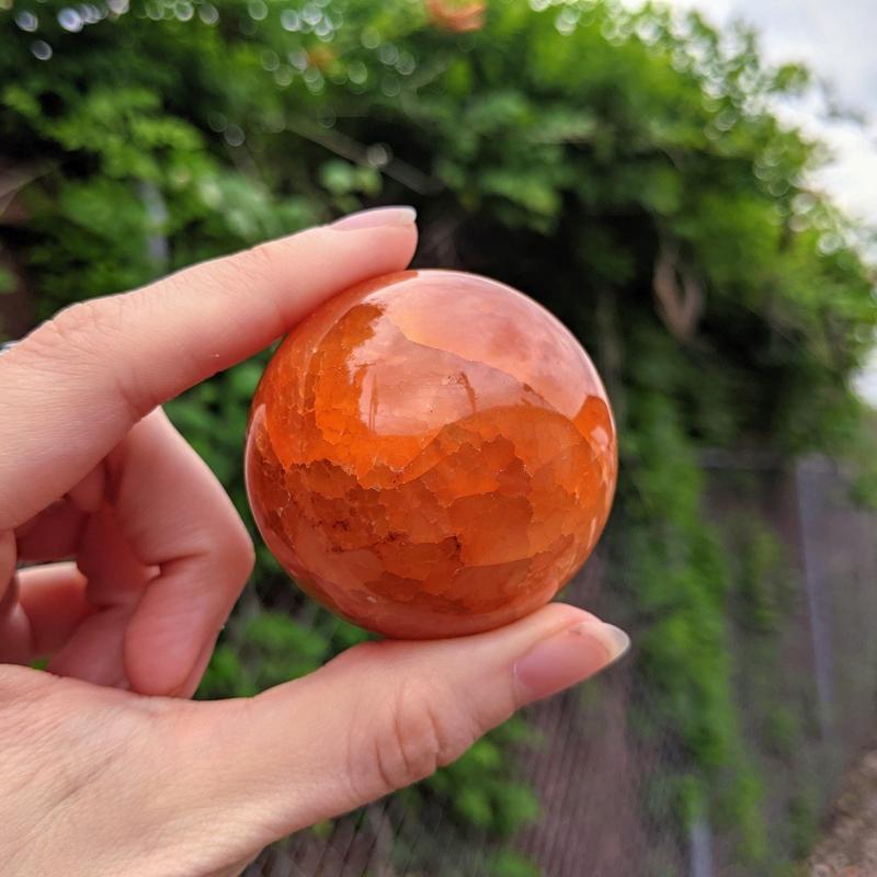 Natural Carnelian Fire Agate Spheres || Passion || Brazil-Nature's Treasures