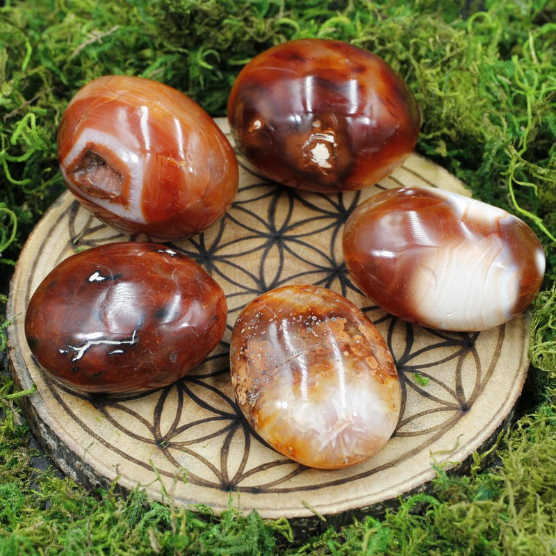 Natural Carnelian Palm Stone | Polished Madagascar Crystal-Nature's Treasures