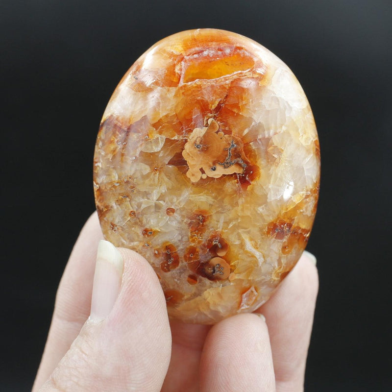 Natural Carnelian Palm Stone | Polished Madagascar Crystal-Nature's Treasures