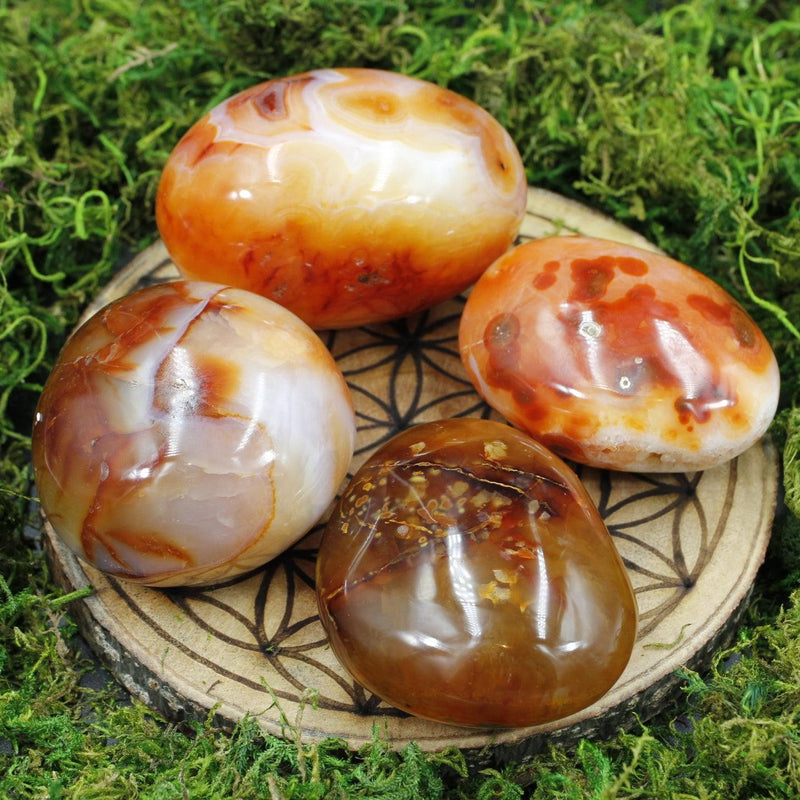 Natural Carnelian Palm Stone | Polished Madagascar Crystal-Nature's Treasures