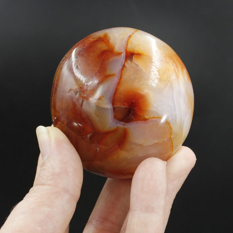 Natural Carnelian Palm Stone | Polished Madagascar Crystal-Nature's Treasures