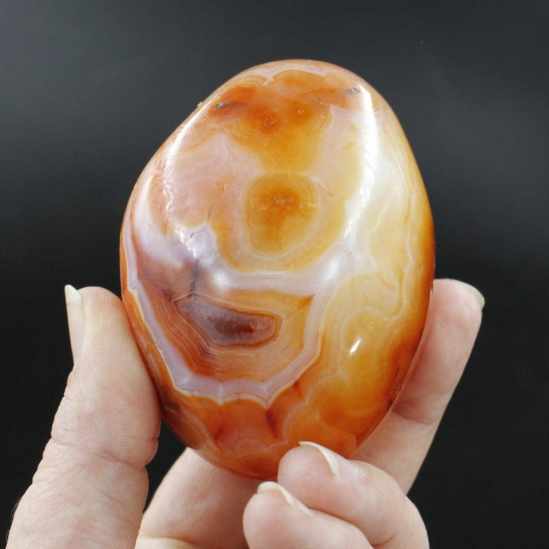 Natural Carnelian Palm Stone | Polished Madagascar Crystal-Nature's Treasures