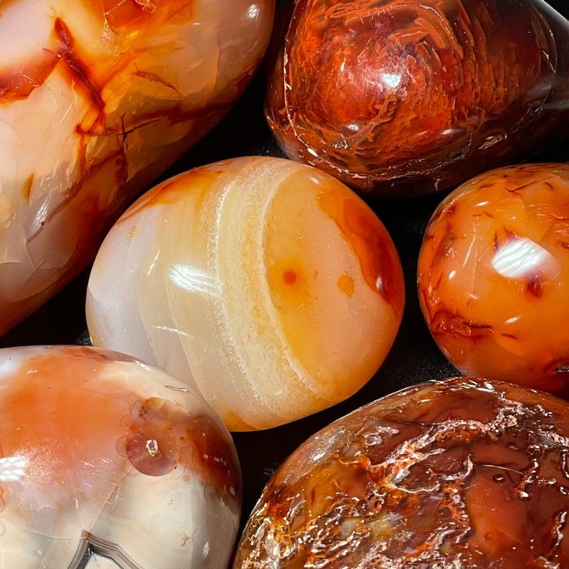 Natural Carnelian Palm Stone | Polished Madagascar Crystal-Nature's Treasures
