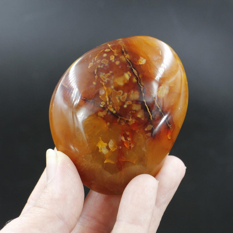 Natural Carnelian Palm Stone | Polished Madagascar Crystal-Nature's Treasures