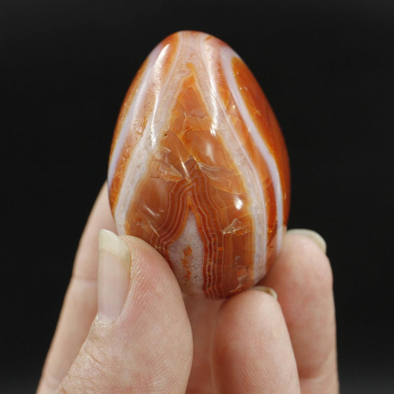 Natural Carnelian Palm Stone | Polished Madagascar Crystal-Nature's Treasures