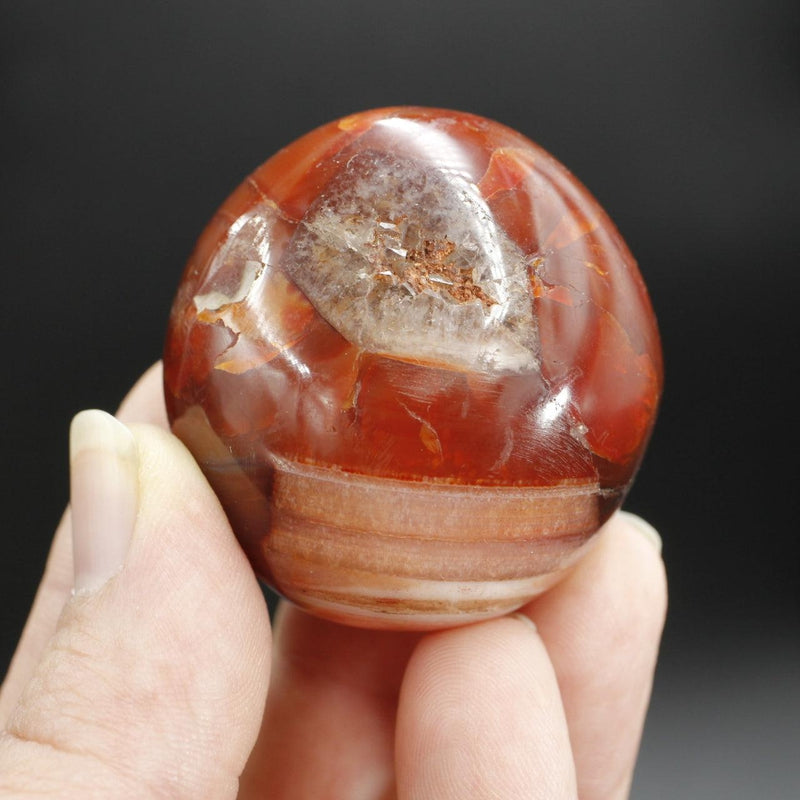 Natural Carnelian Palm Stone | Polished Madagascar Crystal-Nature's Treasures