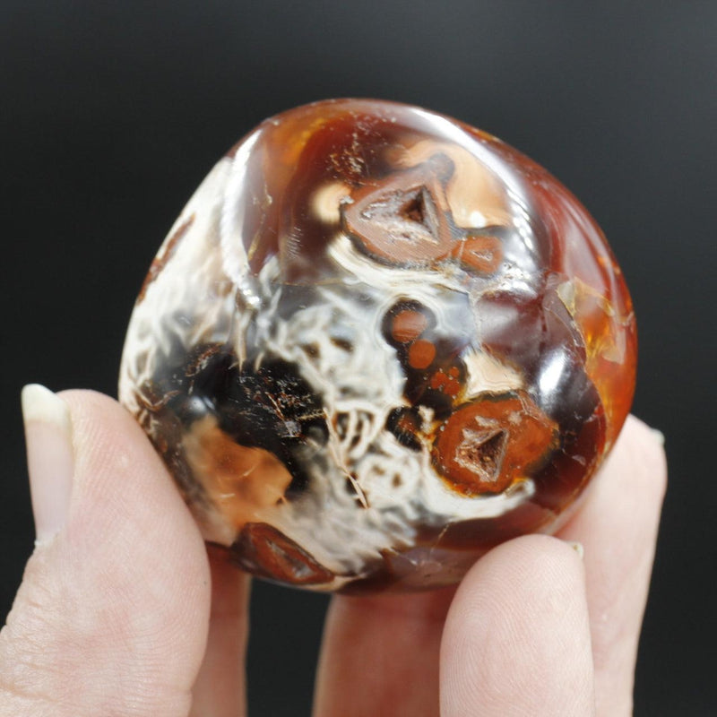 Natural Carnelian Palm Stone | Polished Madagascar Crystal-Nature's Treasures