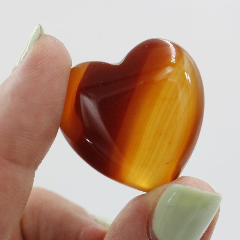 Natural Carnelian Pocket Hearts || Creativity, Grounding || Brazil-Nature's Treasures