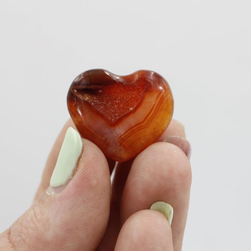 Natural Carnelian Pocket Hearts || Creativity, Grounding || Brazil-Nature's Treasures