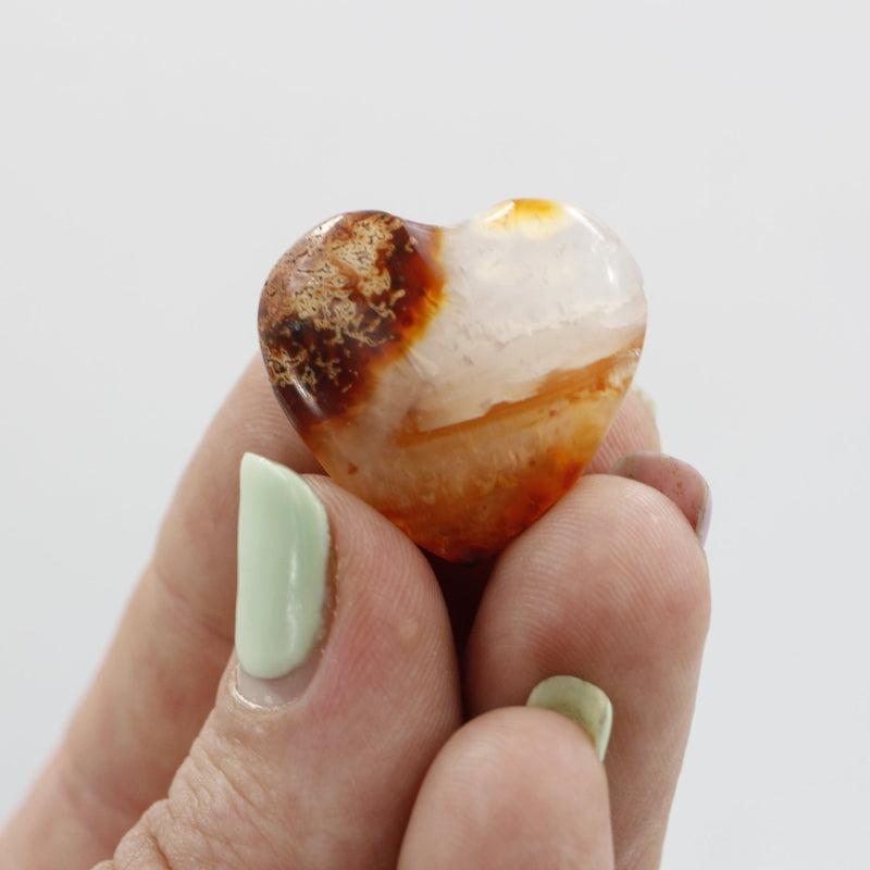 Natural Carnelian Pocket Hearts || Creativity, Grounding || Brazil-Nature's Treasures