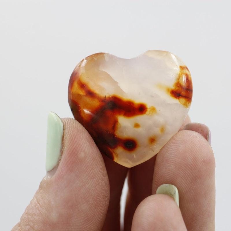 Natural Carnelian Pocket Hearts || Creativity, Grounding || Brazil-Nature's Treasures