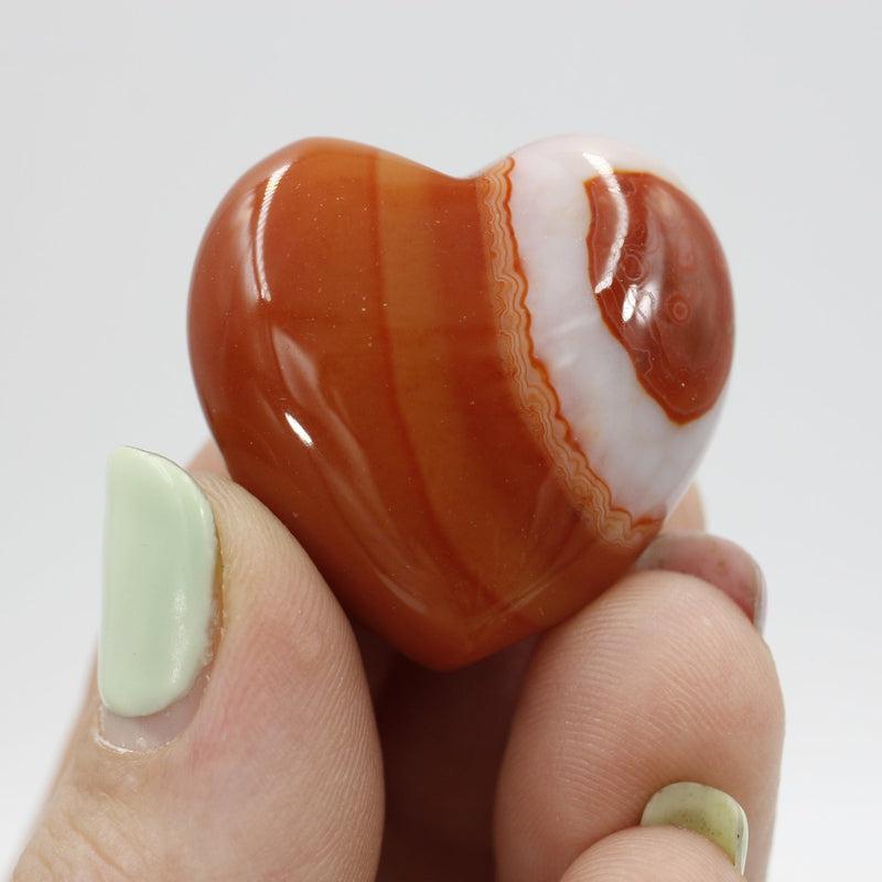 Natural Carnelian Pocket Hearts || Creativity, Grounding || Brazil-Nature's Treasures