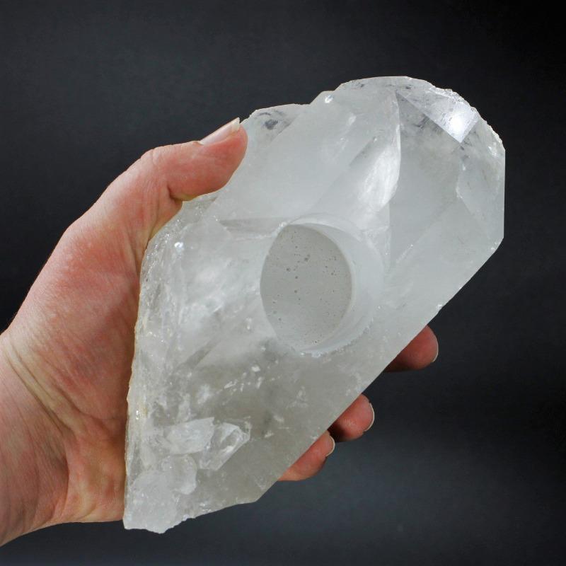 Natural Clear Quartz Cluster Tea-Light Candle Holder's || Brazil-Nature's Treasures