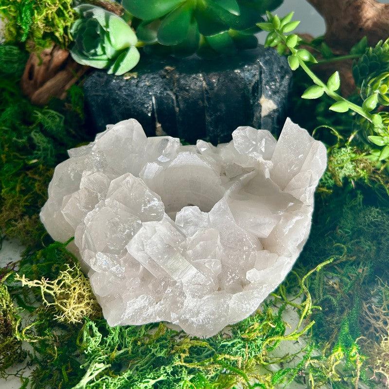 Natural Clear Quartz Cluster Tea-Light Candle Holder's || Brazil-Nature's Treasures