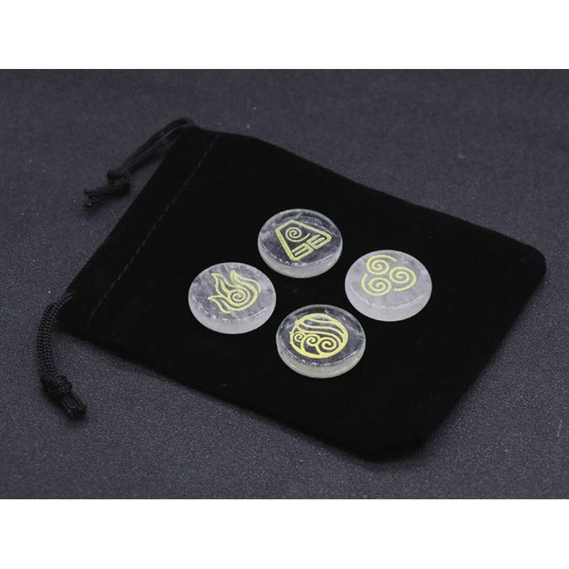 Natural Clear Quartz Element Symbol Flat Stone Set || Element Set-Nature's Treasures