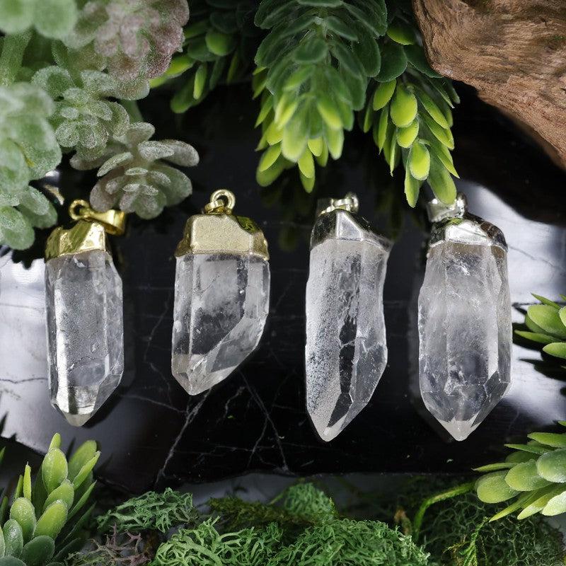 Natural Clear Quartz Point Pendants-Nature's Treasures