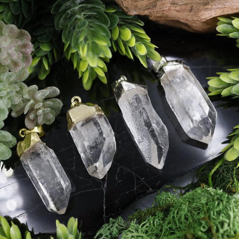 Natural Clear Quartz Point Pendants-Nature's Treasures