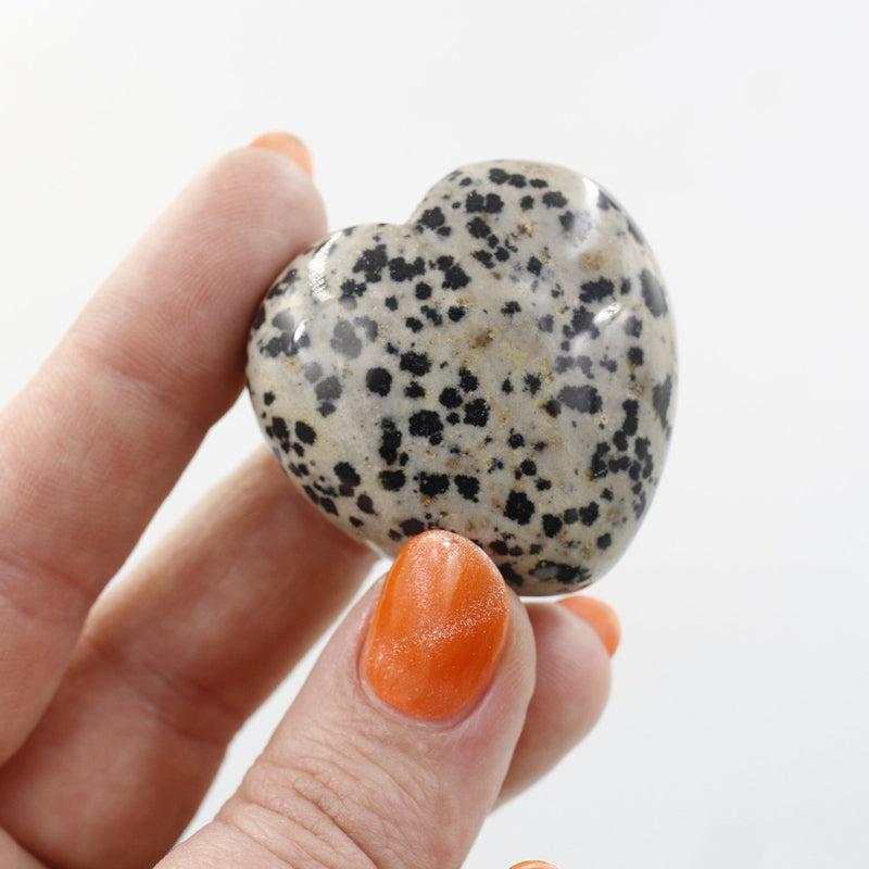 Natural Dalmatian Jasper Pocket Hearts || Protection, Grounding || Mexico-Nature's Treasures