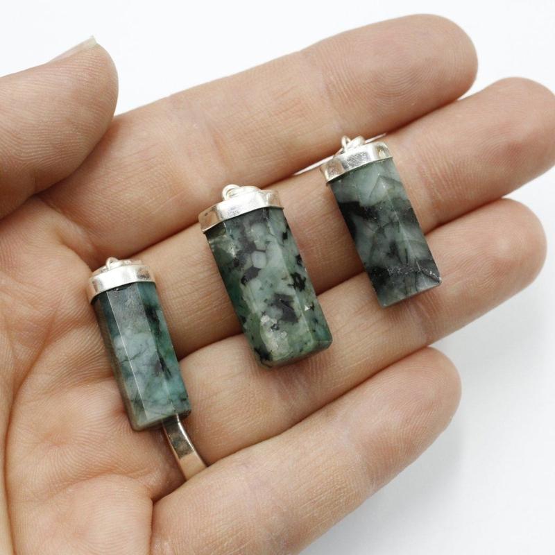 Natural Emerald Pendants || .925 Sterling Silver-Nature's Treasures