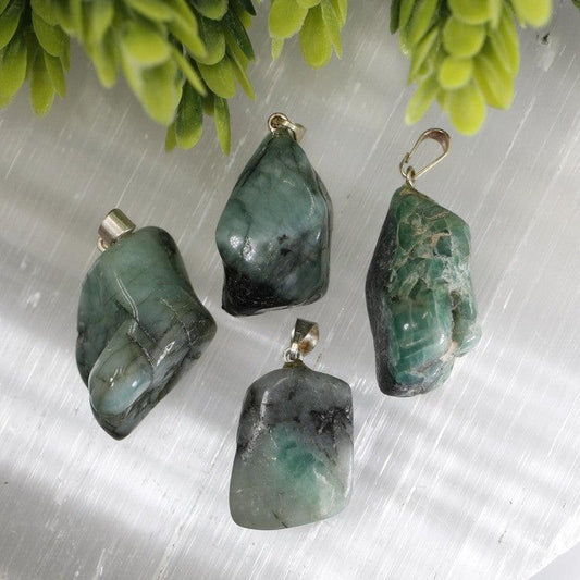 Natural Emerald Pendants || .925 Sterling Silver-Nature's Treasures