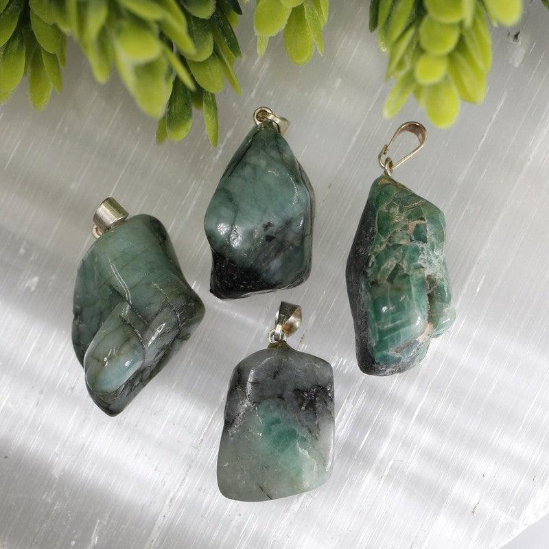 Natural Emerald Pendants || .925 Sterling Silver
