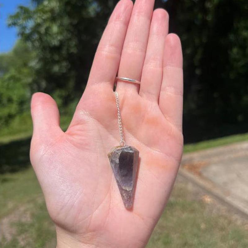 Natural Fluorite Crystal Pendulum – 6" Chain-Nature's Treasures
