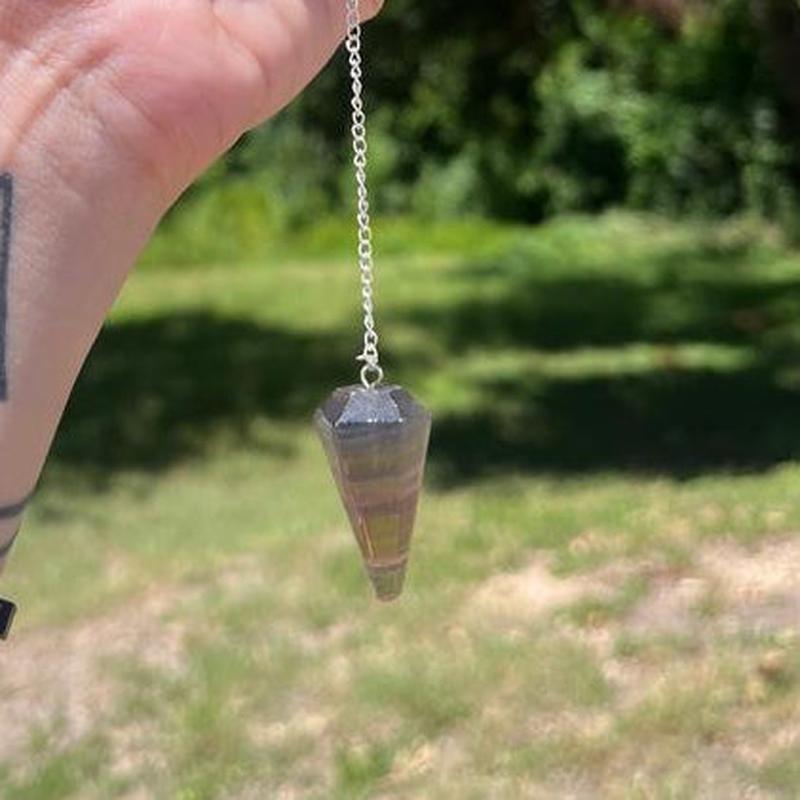 Natural Fluorite Crystal Pendulum – 6" Chain-Nature's Treasures