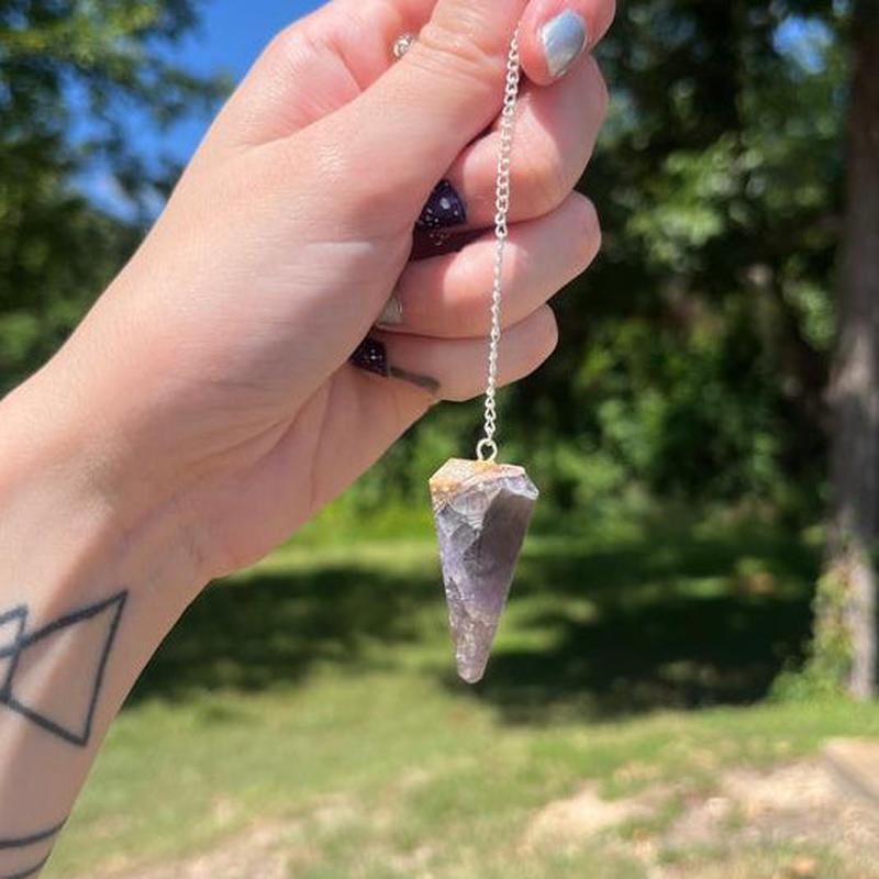 Natural Fluorite Crystal Pendulum – 6" Chain-Nature's Treasures