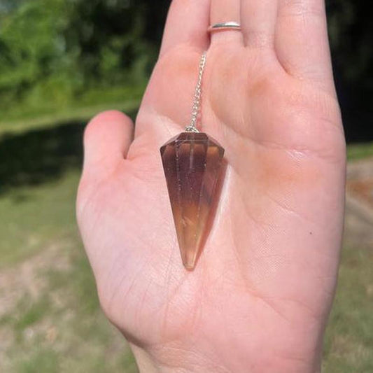 Natural Fluorite Crystal Pendulum – 6" Chain-Nature's Treasures