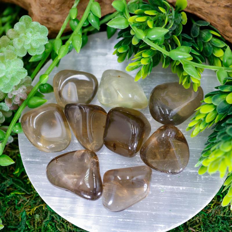 Natural Gemy Light Smoky Quartz Polished Tumbles || Brazil-Nature's Treasures