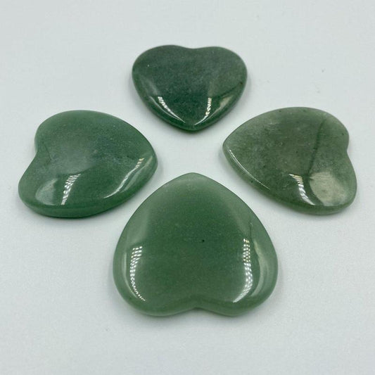 Natural Green Aventurine Flat Pocket Hearts || Inner Love, Abundance || Brazil-Nature's Treasures