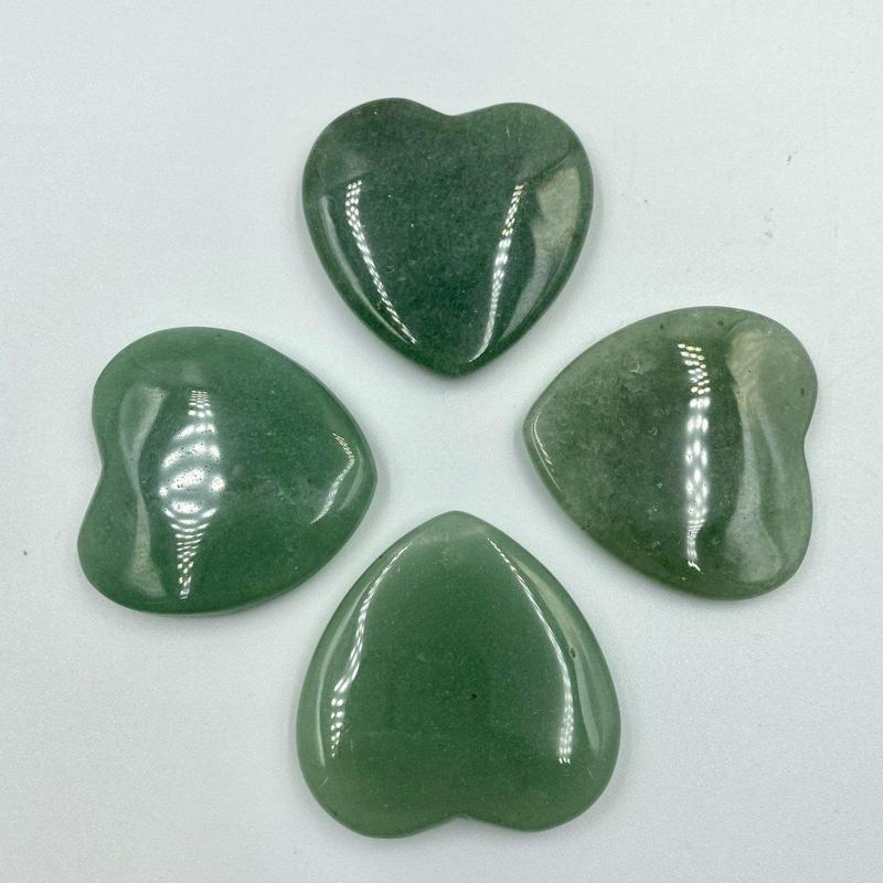 Natural Green Aventurine Flat Pocket Hearts || Inner Love, Abundance || Brazil-Nature's Treasures