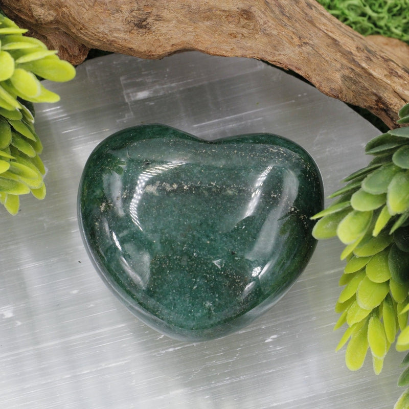 Natural Green Aventurine Pocket Hearts || Inner Love, Abundance || Brazil-Nature's Treasures