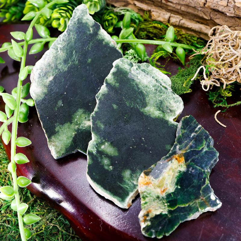 Natural Half Polished Jade Slabs || Trunk Show 2024-Nature's Treasures