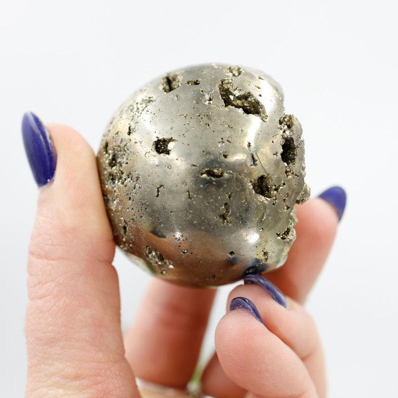 Natural Half Polished Pyrite Spheres || Protection || Peru-Nature's Treasures