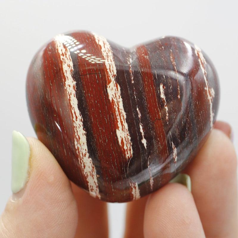 Natural Hematite and Red Jasper Pocket Hearts || Grounding, Protection || South Africa-Nature's Treasures